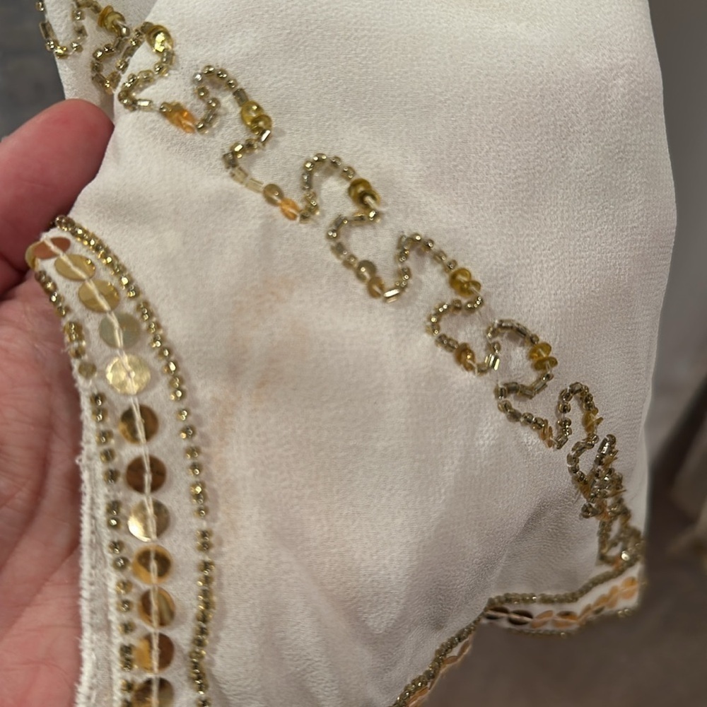 Stunning one size kimono with gold beading and sequins Made in India - Picture 10 of 11